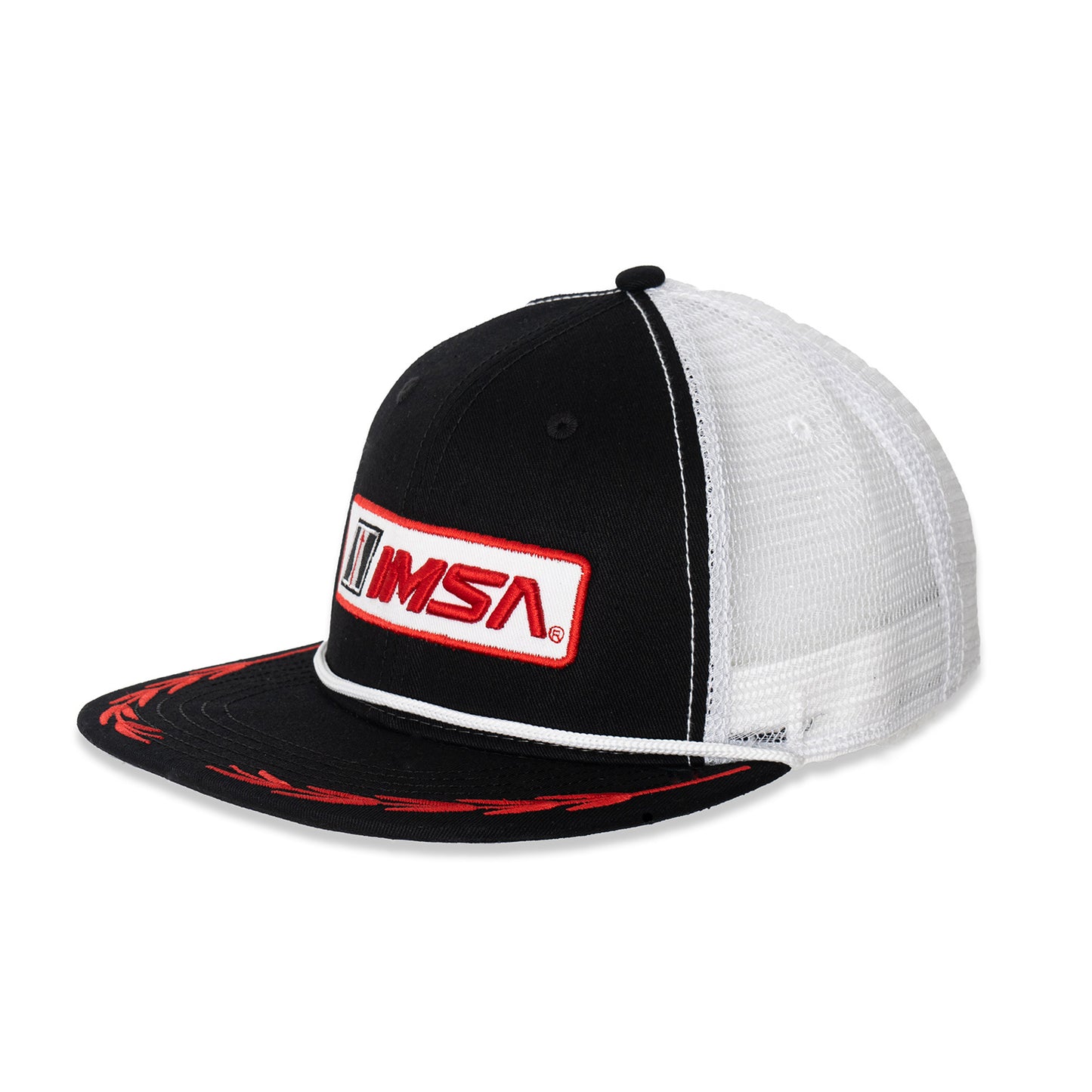 IMSA Flatbill Snapback Hat - Black / White