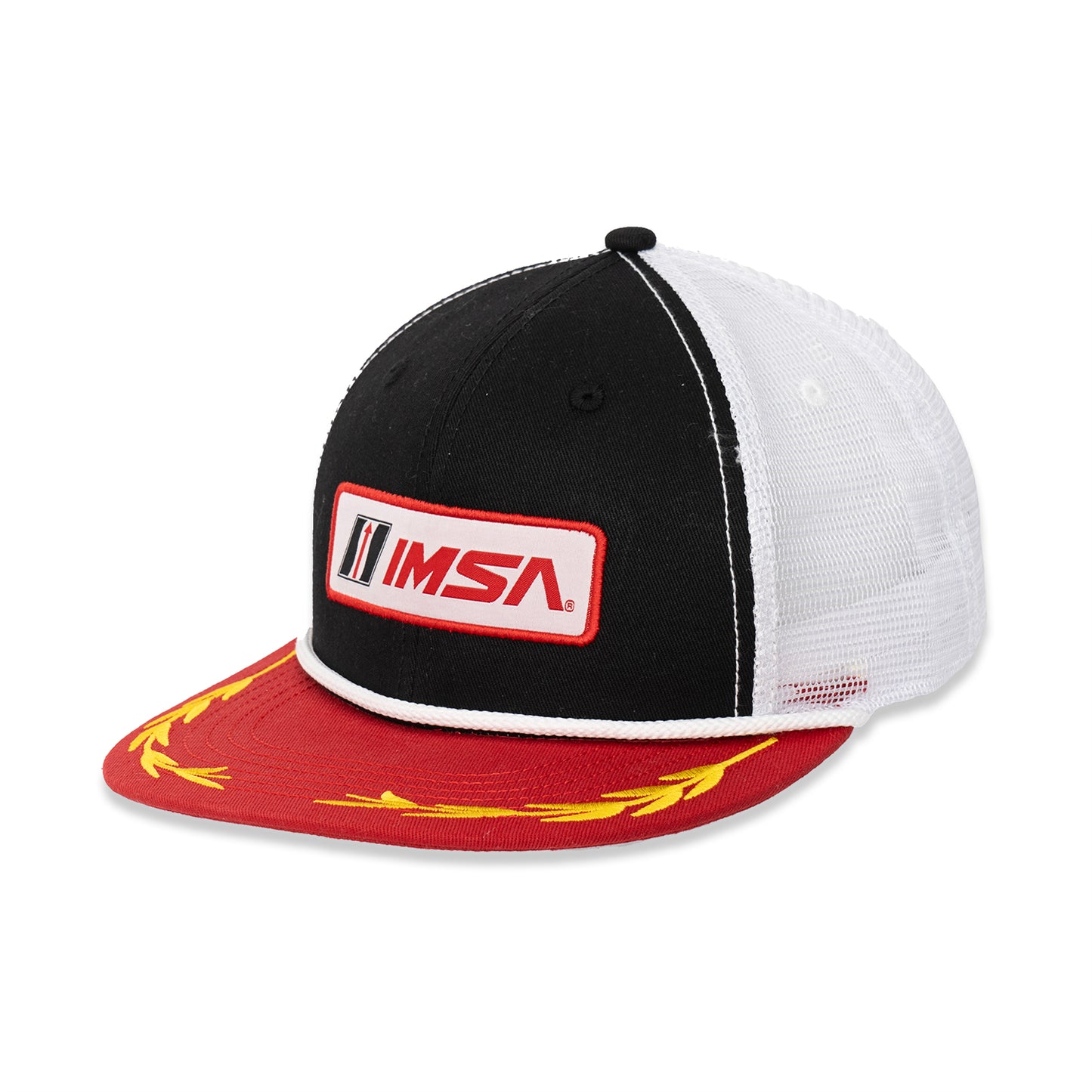 IMSA Flatbill Snapback Hat - Black/Red/White