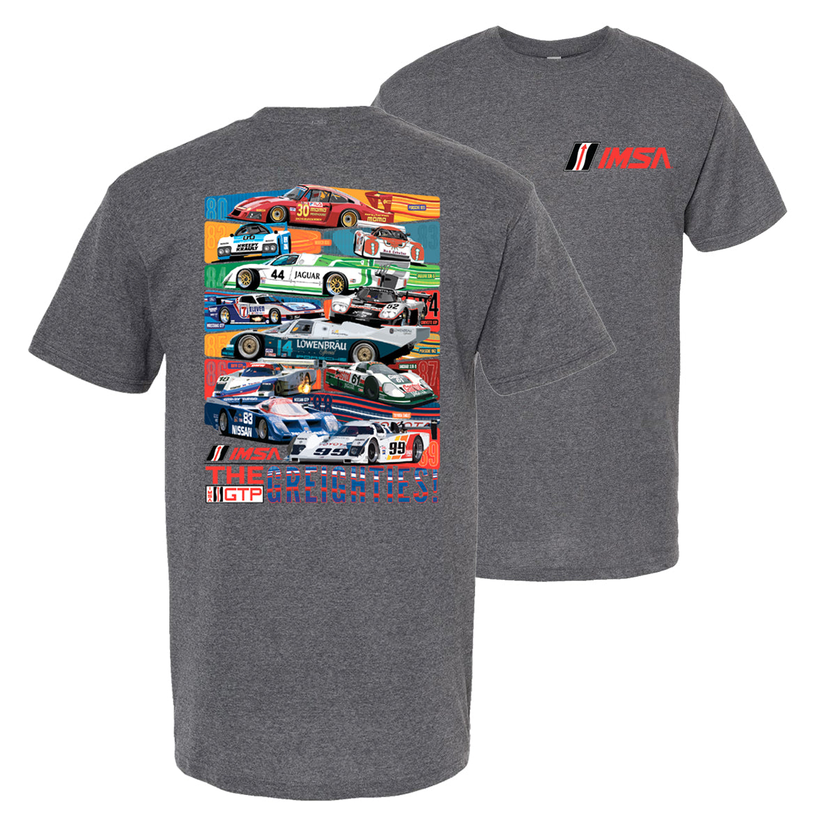 IMSA 80's Cars Tee - Dk. Heather