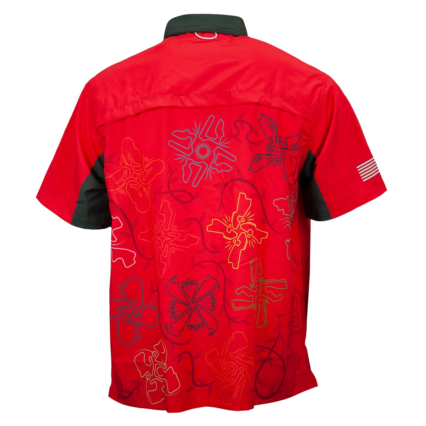 IMSA Woven Fishing Shirt - Red/Charcoal