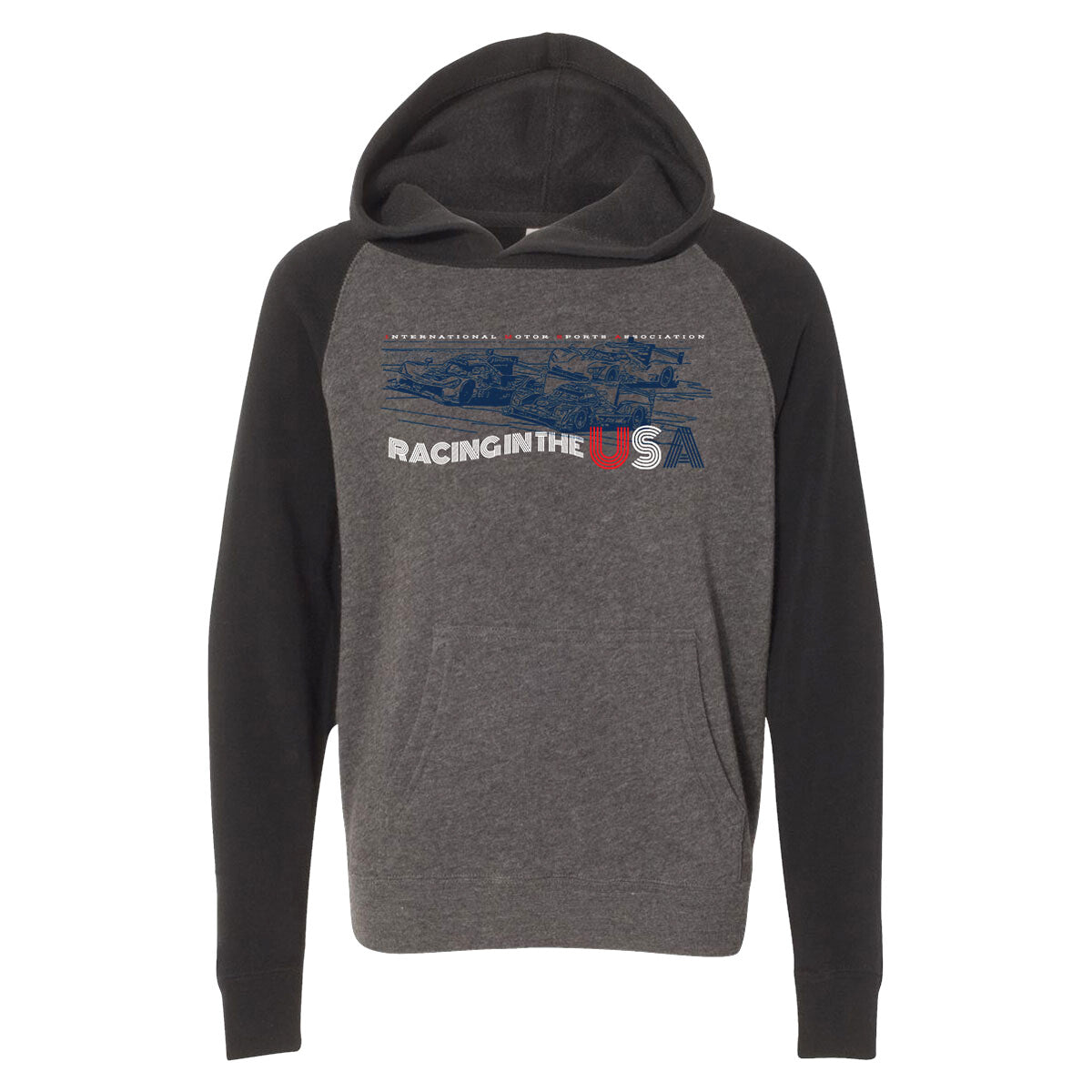 Racing in the USA Youth Hoodie - Grey