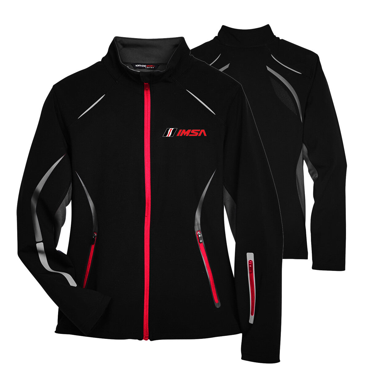 IMSA Ladies Pursuit Jacket-Black/Red/Silver