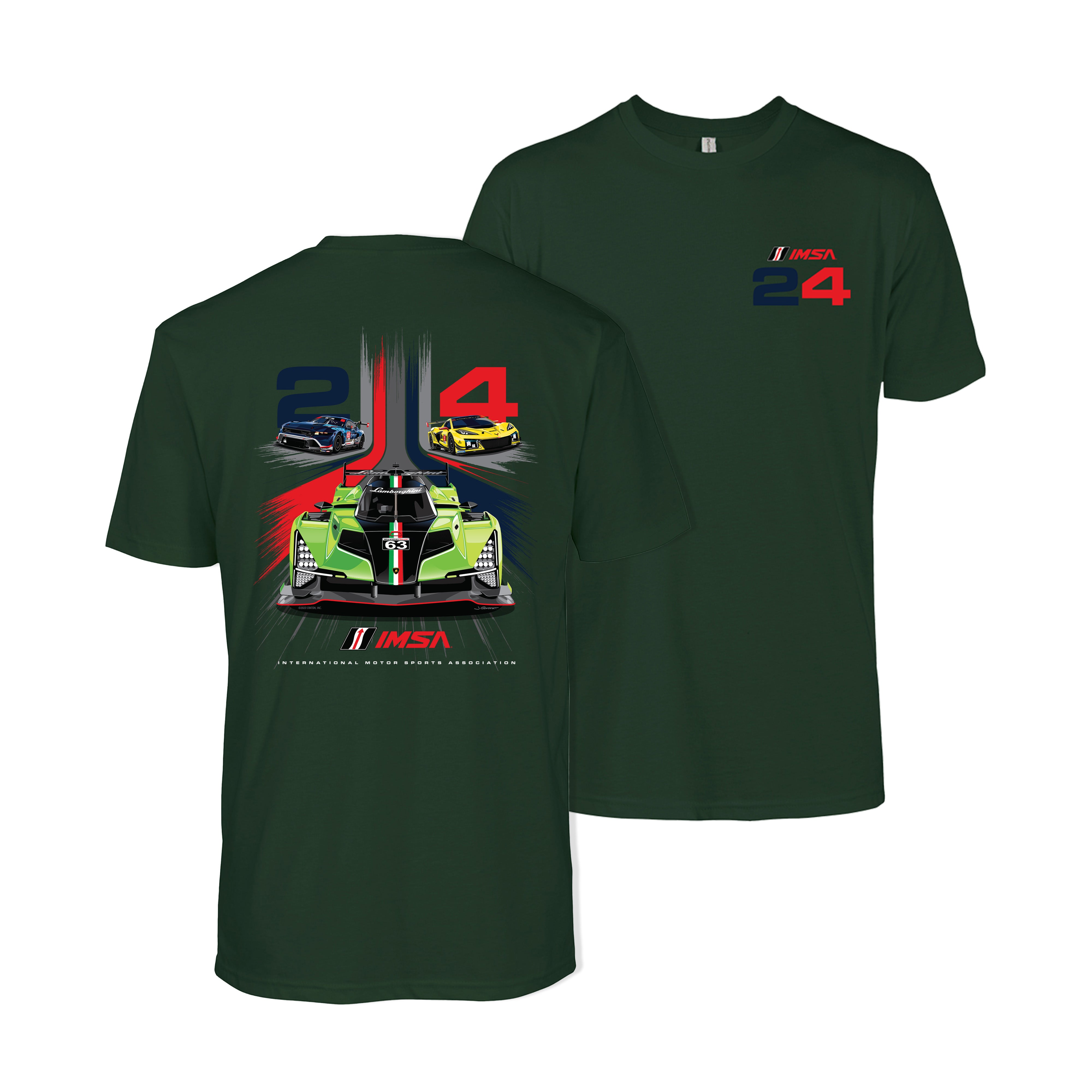 2024 IMSA Cars Tee Forest Green Team IMSA