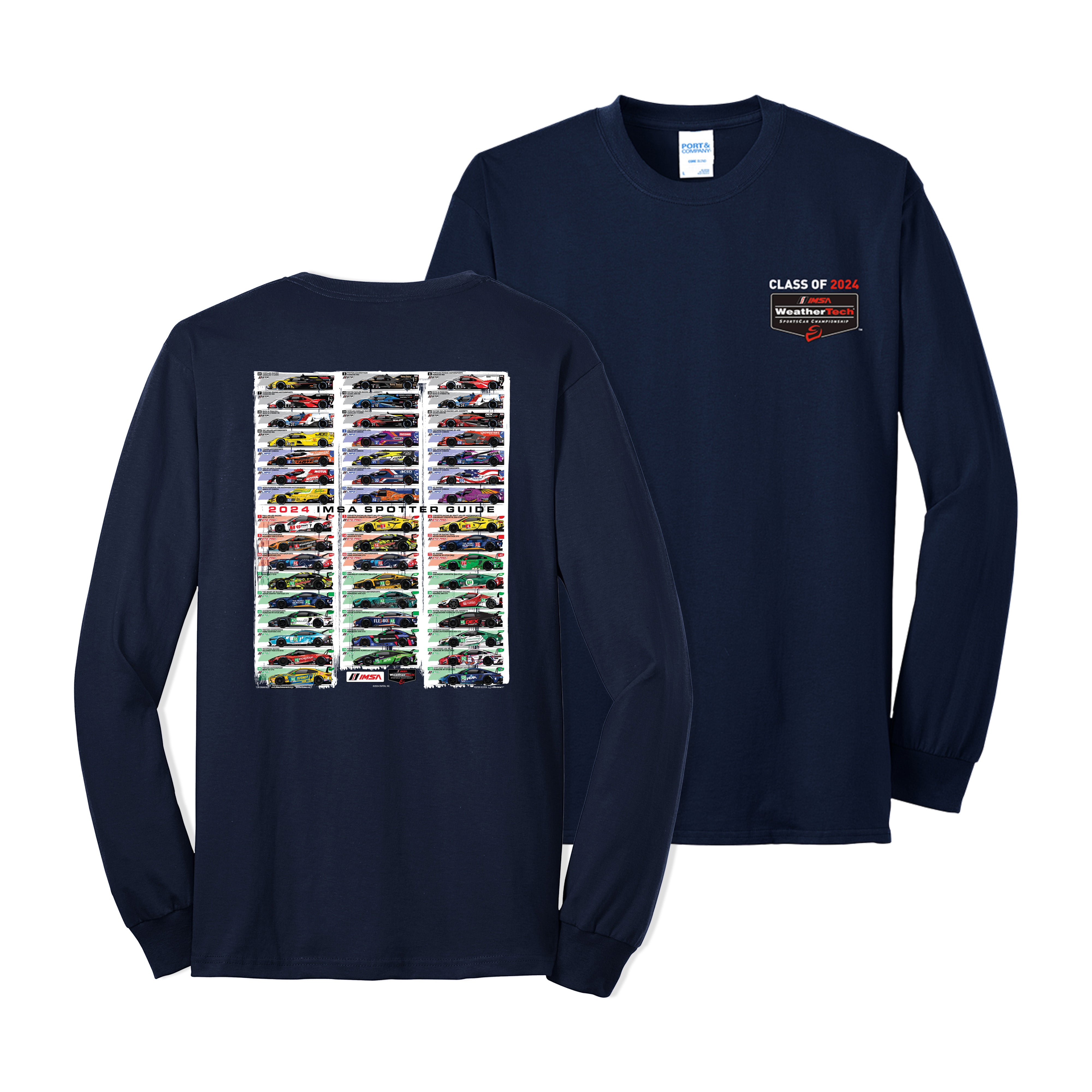 2024 IMSA Spotter Guide Long Sleeve Tee Navy