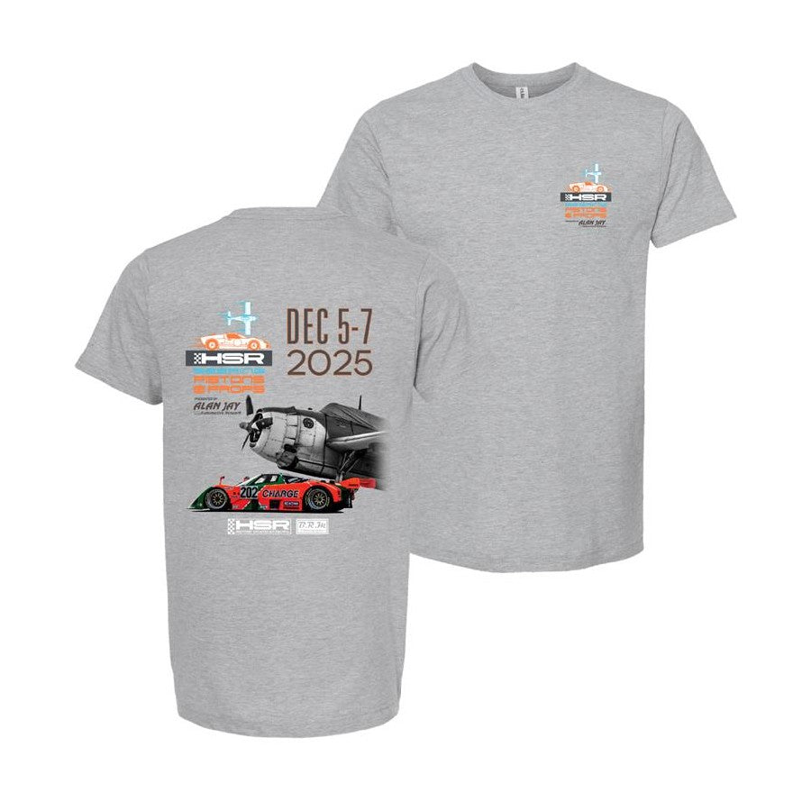2025 HSR Sebring Pistons & Props Event Tee - Heather Grey