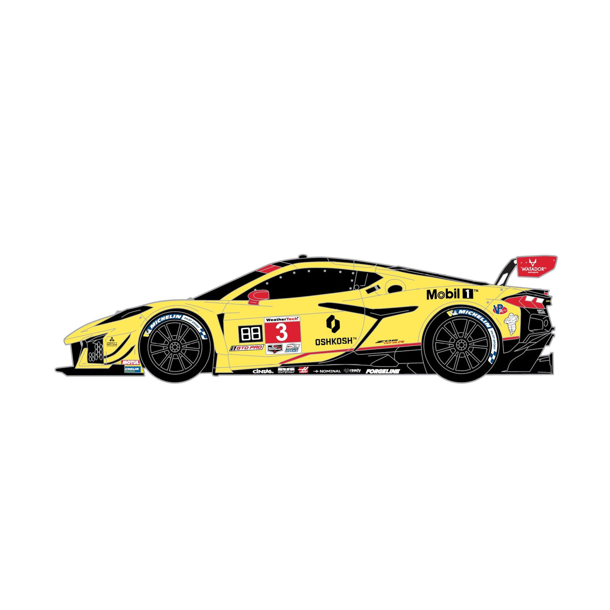 Three Racing Cars Pin Corvette Racing #3 Car Lapel Pin – Team IMSA