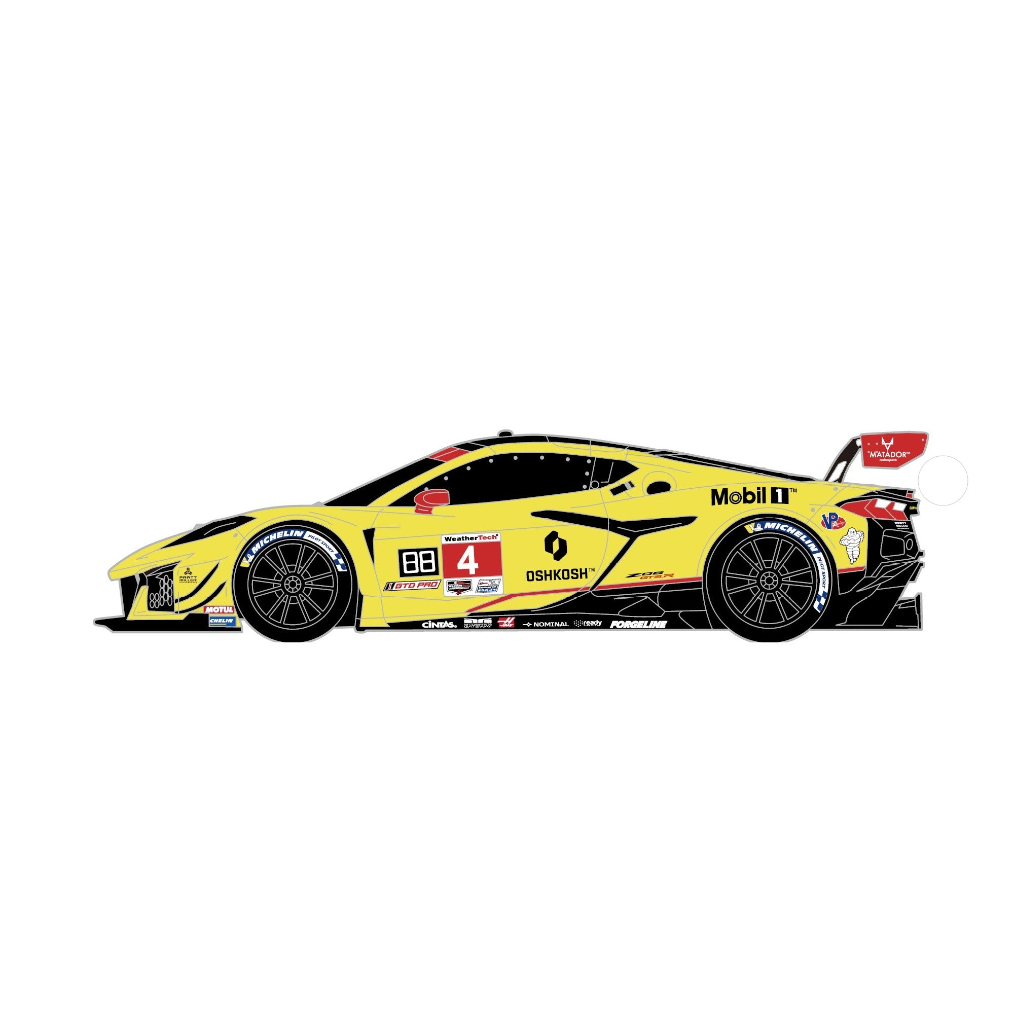 Corvette Racing #4 Car Lapel Pin