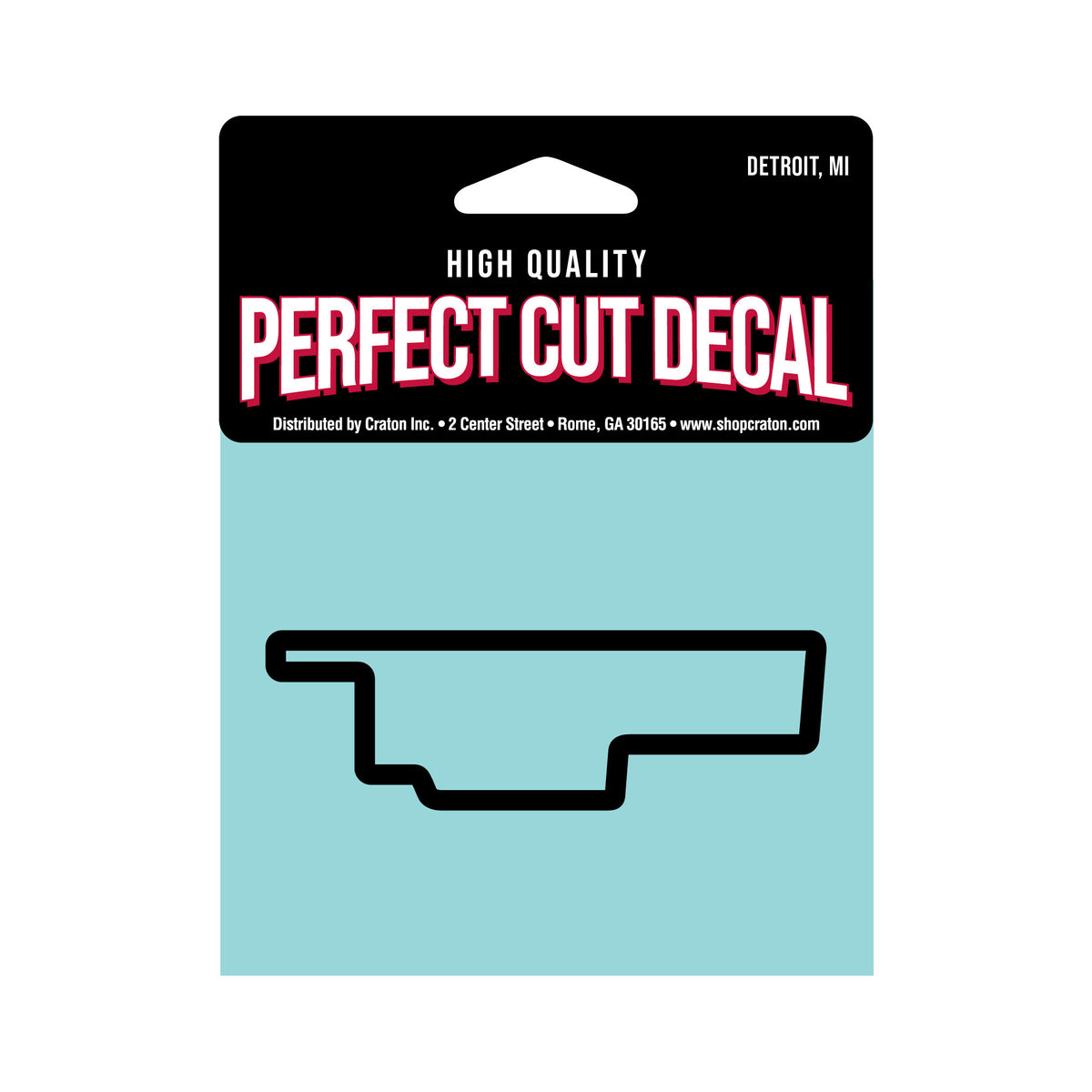 Detroit Track Outline Decal - Black