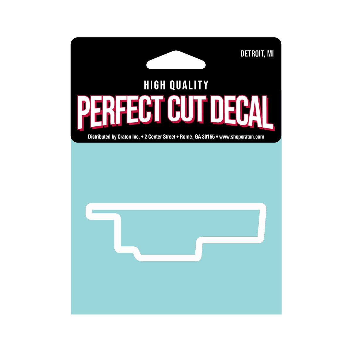 Detroit Track Outline Decal - White