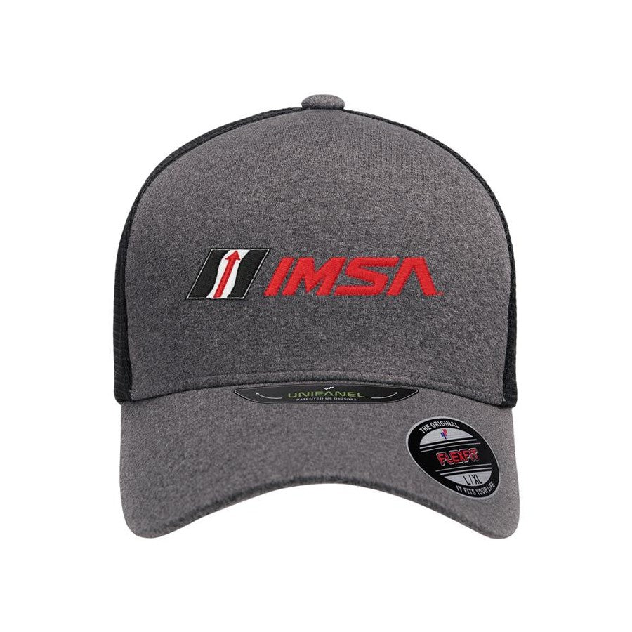IMSA Flexfit Unipanel Trucker Hat - Grey/Black