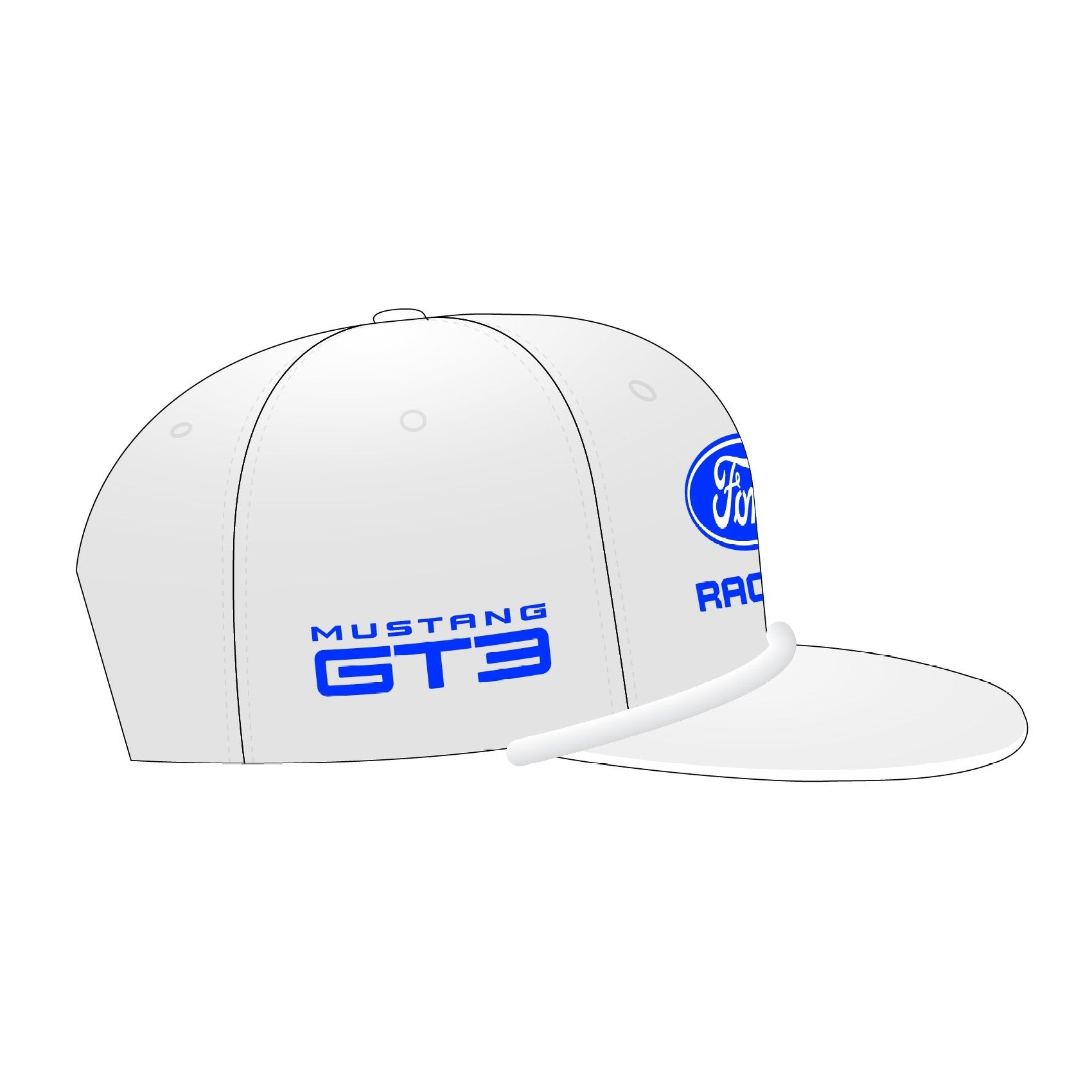 Ford Racing Flatbill Hat - White