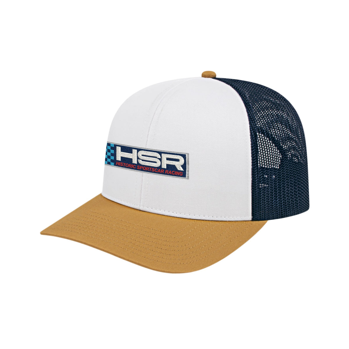 HSR Trucker Hat - White/Amber/Navy – Team IMSA