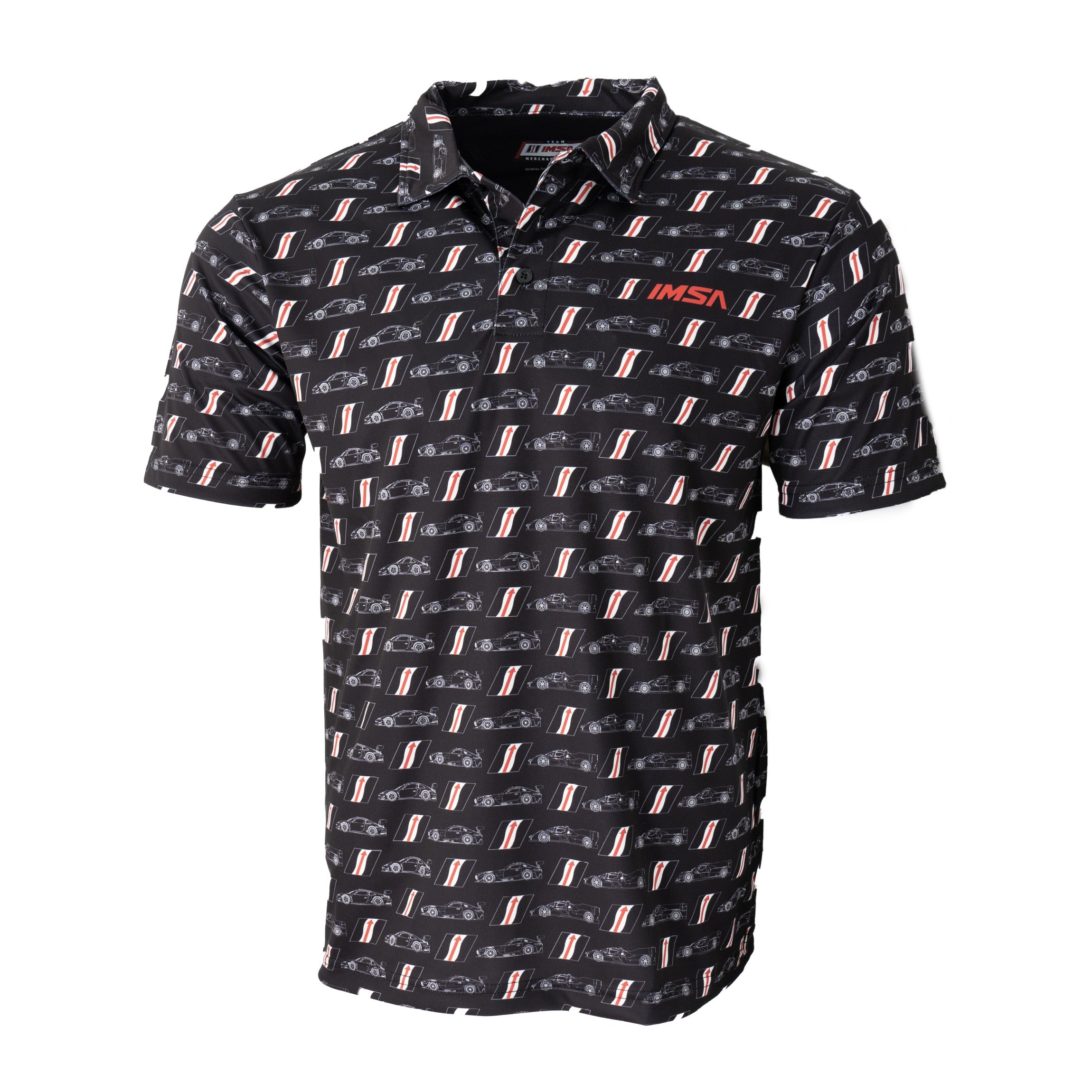 IMSA Apex and Cars Printed Polo - Black
