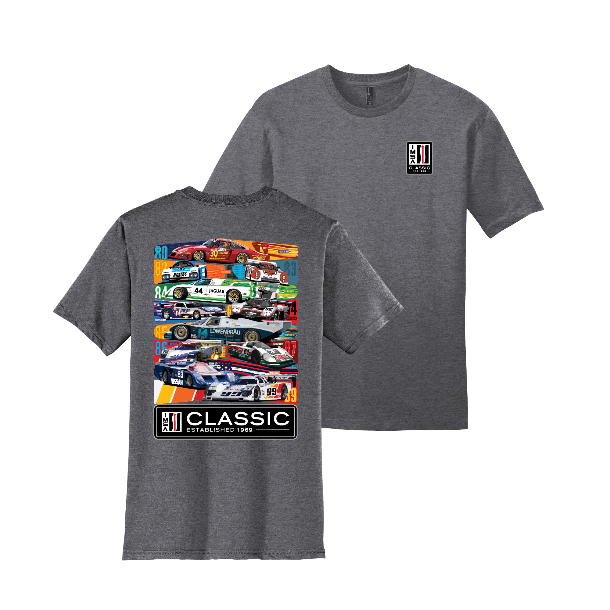 IMSA Classic 80s Cars Tee - Heather Charcoal
