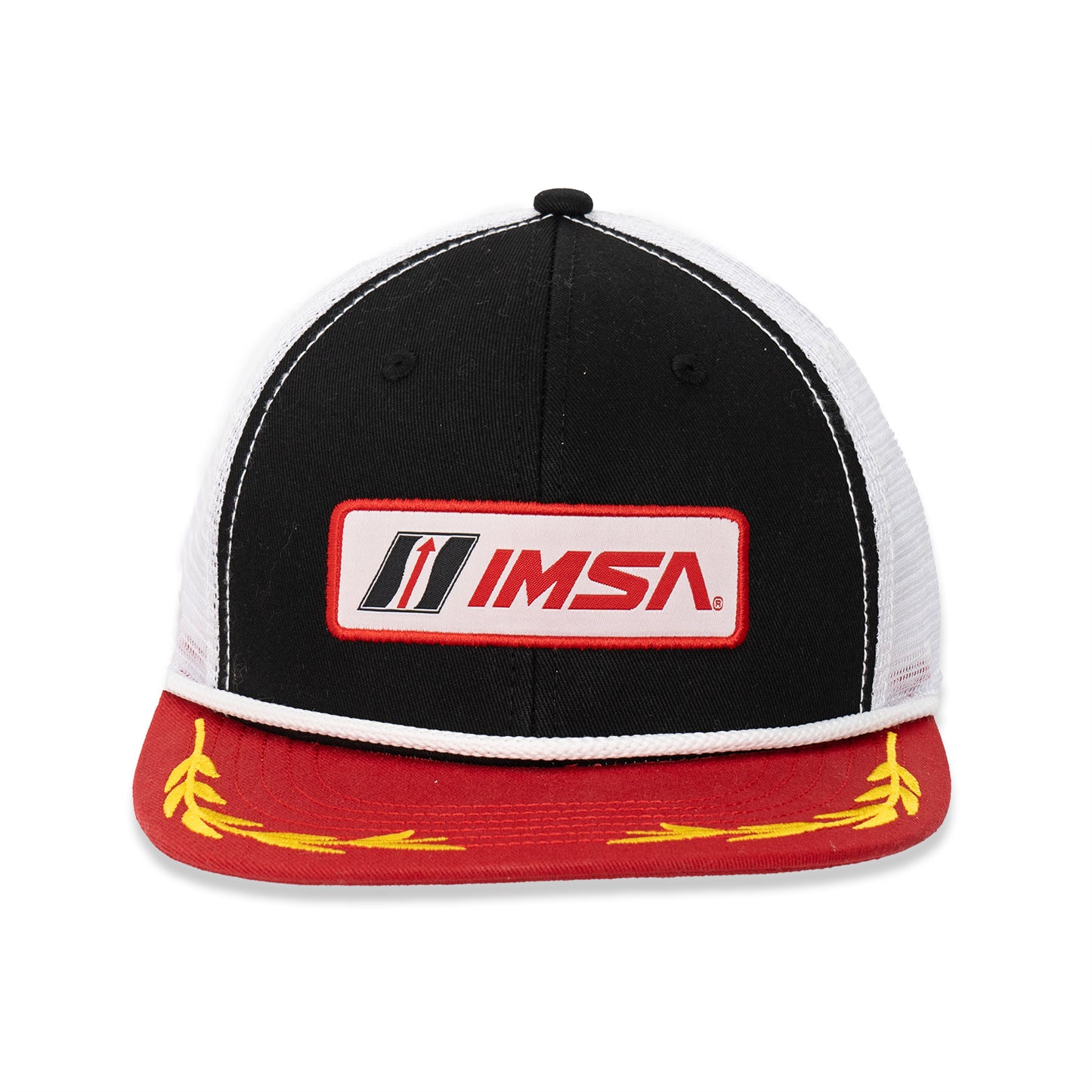IMSA Flatbill Snapback Hat - Black/Red/White