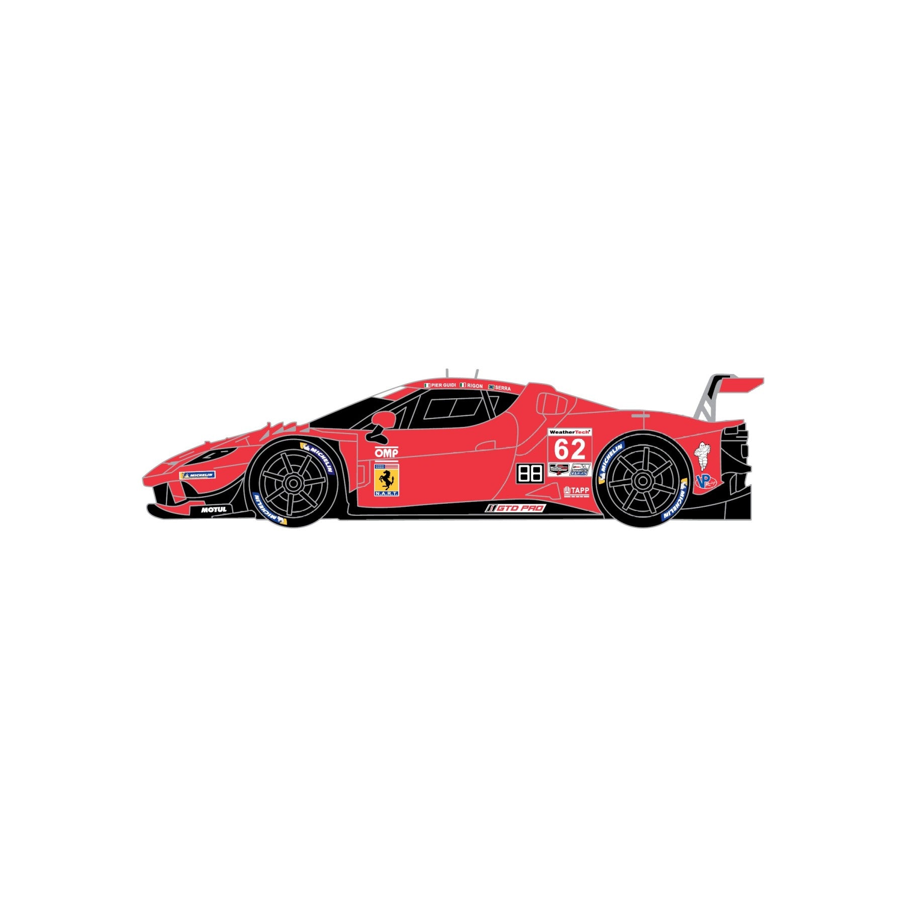 Risi Competizione Ferrari #62 Car Lapel Pin
