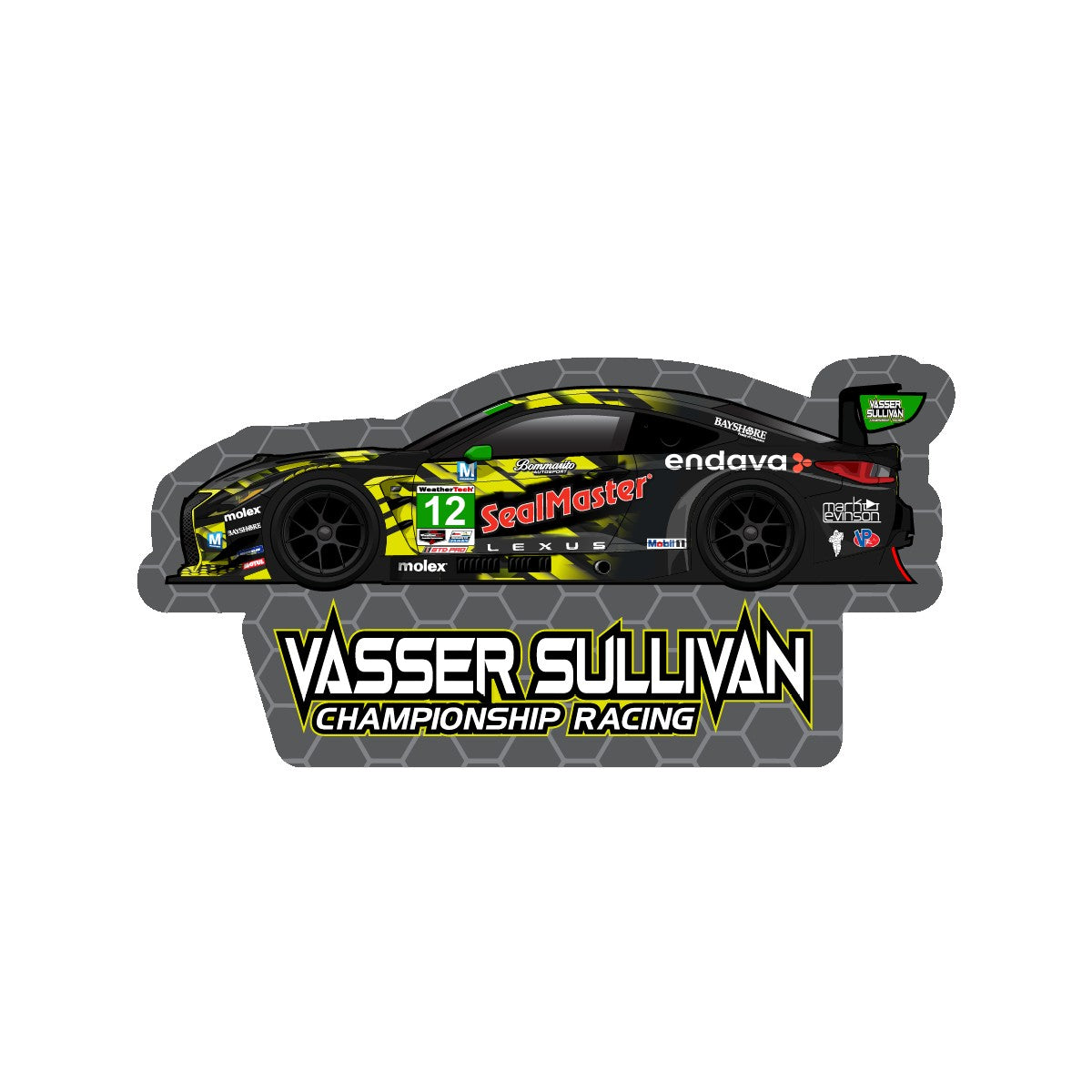 Vasser Sullivan #12 Car Magnet