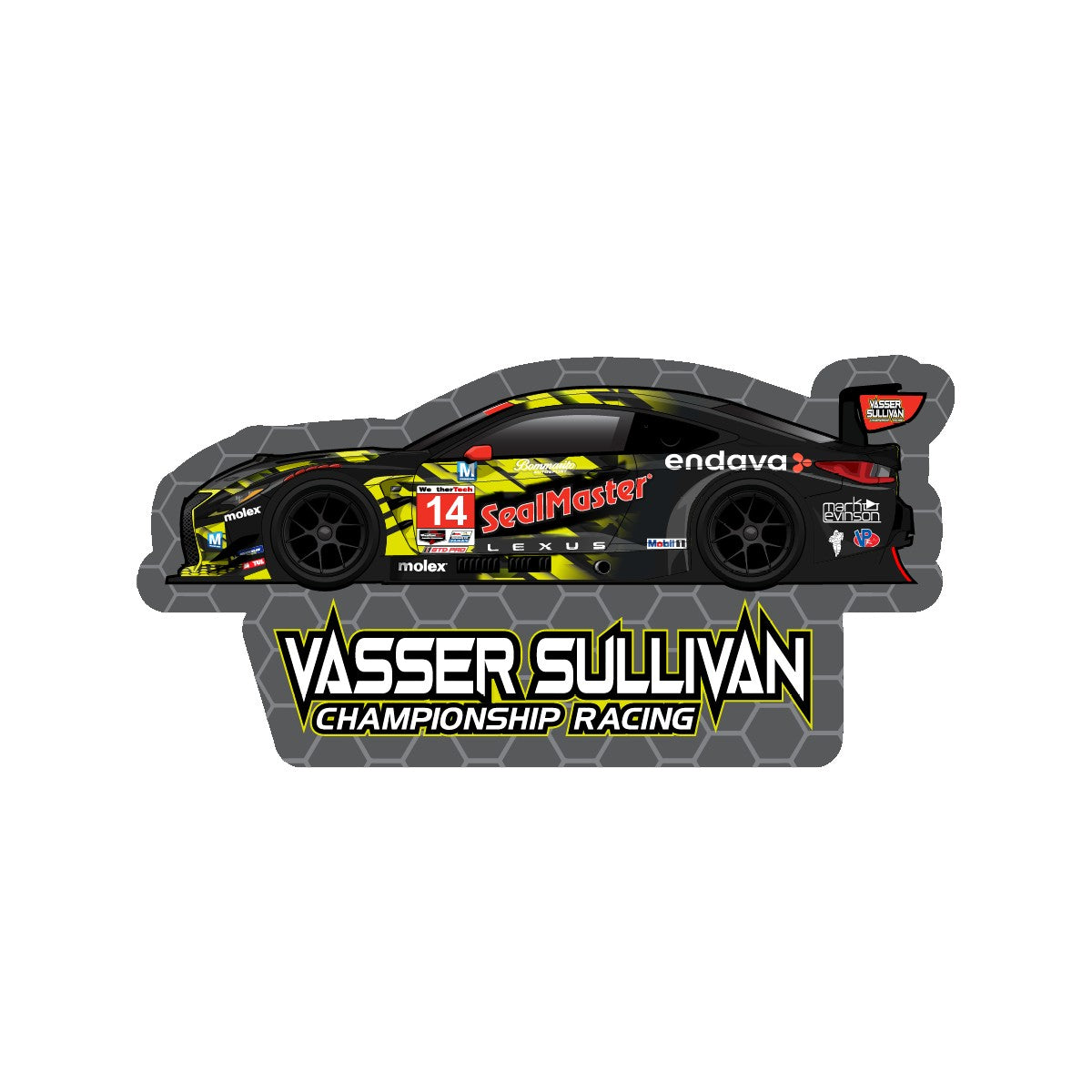Vasser Sullivan #14 Car Magnet