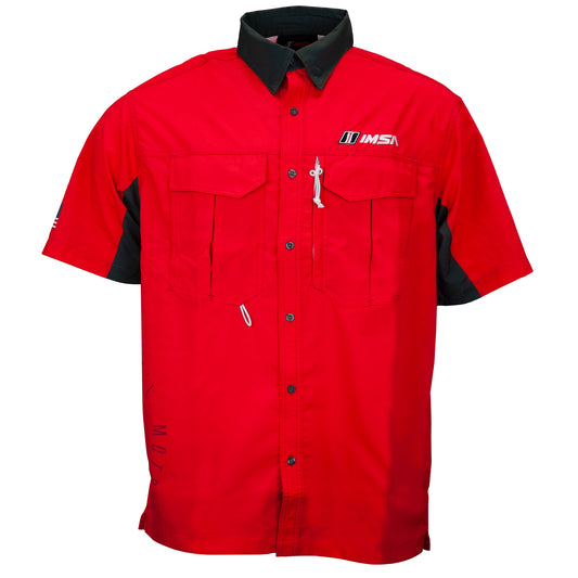 IMSA Woven Fishing Shirt - Red/Charcoal