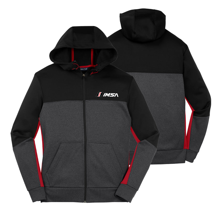 IMSA Color-block Fleece Jacket-Graphite/Blk/Red