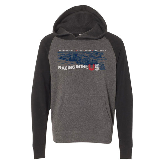 Racing in the USA Youth Hoodie - Grey